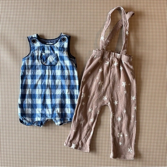 MUD PIE-Baby Boy Romper (12-18M)
Blue/White + Star Print Pants w/ suspenders 18M - Picture 1 of 15
